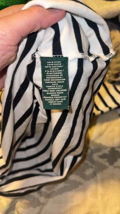 Lauren Ralph Lauren Active Women's Black & White Striped 1/4 Zip Small - Picture 4 of 5